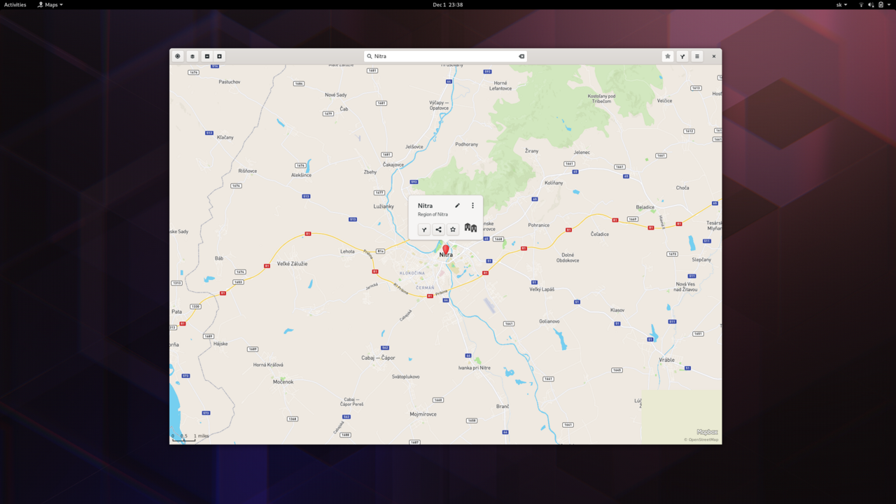 Gnome Maps - nice OpenStreetMap viewer