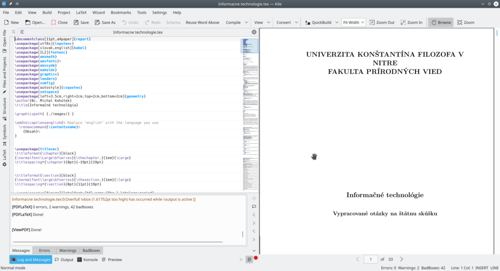 Kile – LaTeX editor