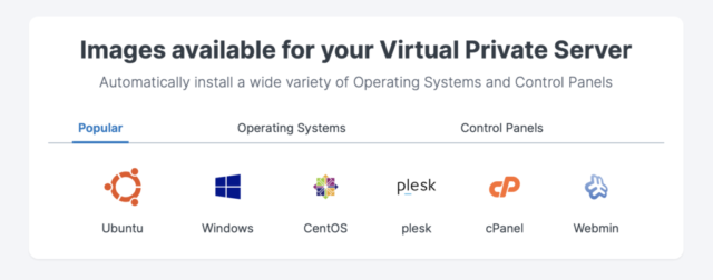 Contabo VPS Popular OS/apps